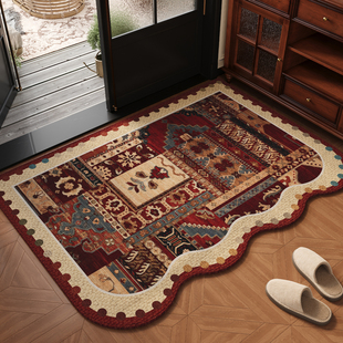 法式中古风圈绒入户门地垫防滑耐磨可擦洗自由裁剪脚垫玄关门门垫