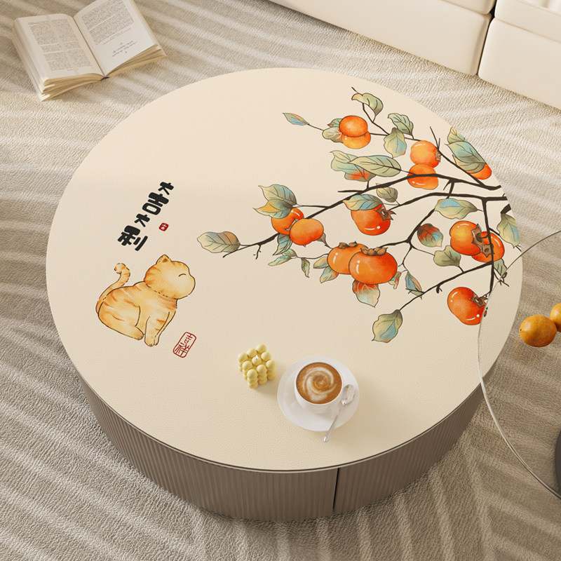2025新款圆形茶几垫桌垫圆桌子桌布新中式高级感圆桌专用防水桌垫,居家布艺,桌布,淘宝优惠券,粉丝福利购,淘宝优惠卷