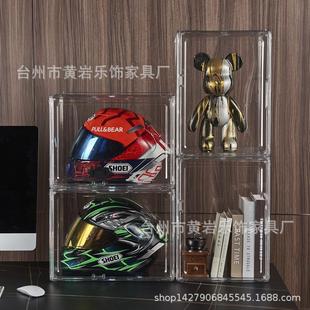 头盔收纳乐高展示柜公仔盲盒硬质磁吸亚克力泡泡玛特手办收纳展示