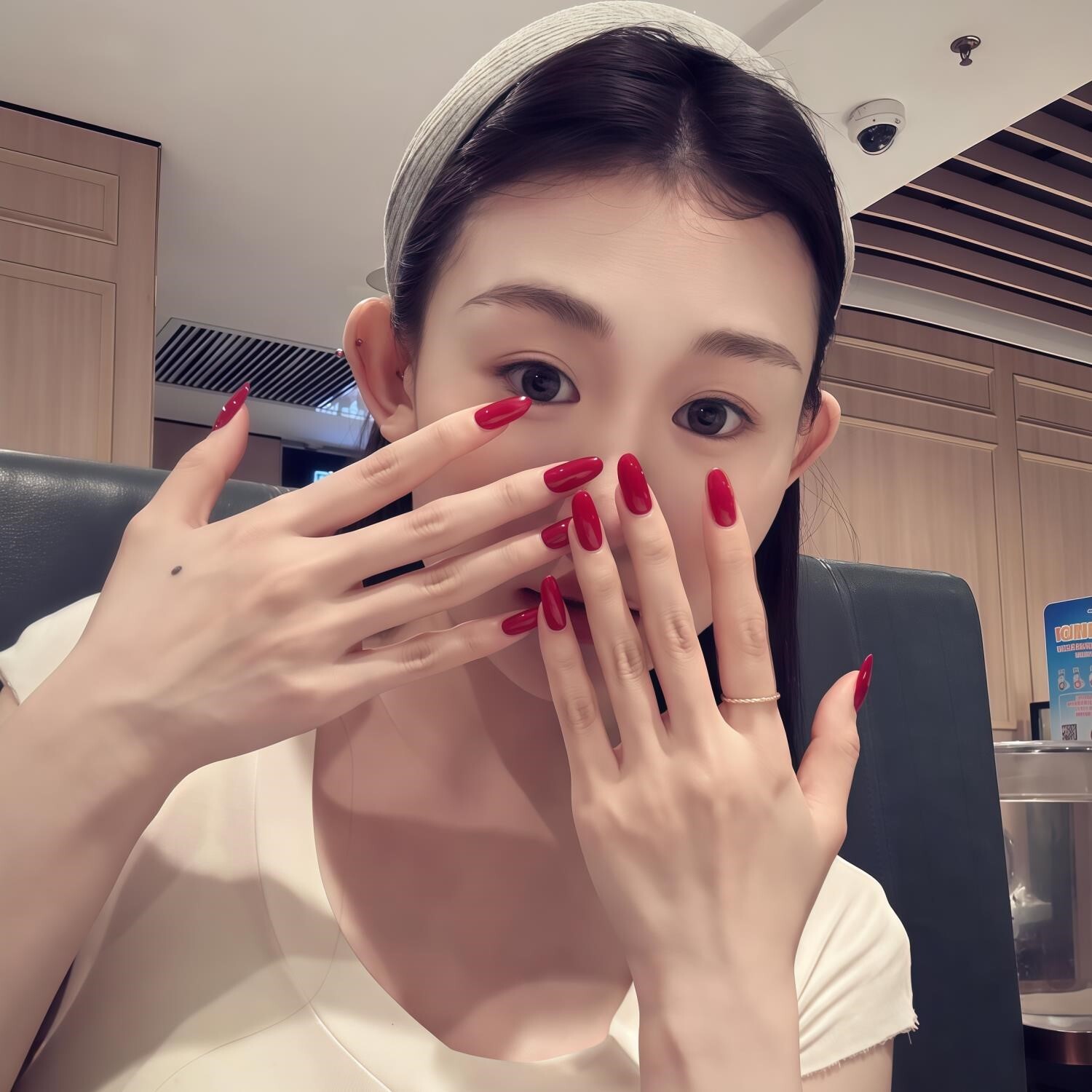 欧美性感辣妹冰透红酒红色宝石红透色纯色手工穿戴美甲可拆卸婚甲