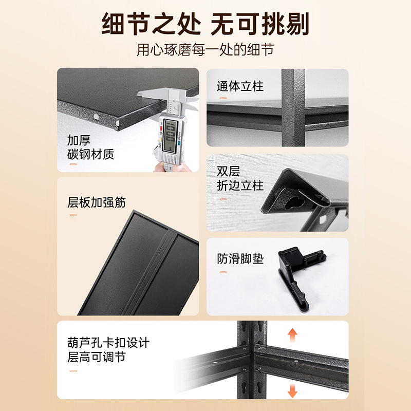 家用置物架多层收纳架客厅书架杂物间整理架地下室储物架落地货架