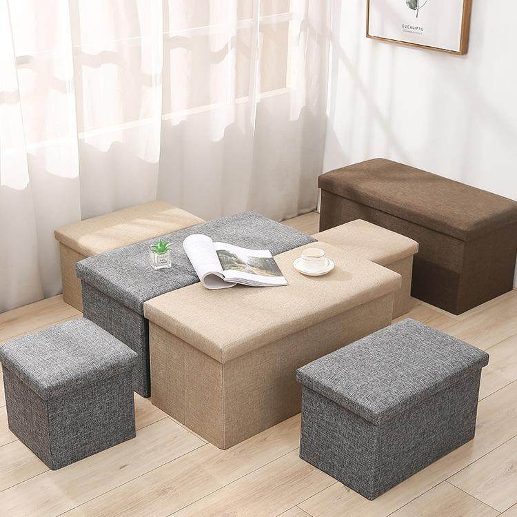 多功能沙发凳家居长方形储物凳收纳换鞋凳收纳箱棉麻收纳凳,收纳整理,收纳凳,淘宝优惠券,粉丝福利购,淘宝优惠卷