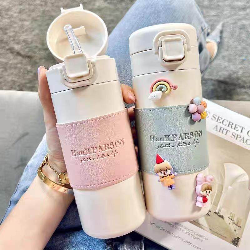 学生ins保温水杯带吸管男女耐高温简约清新女士杯子ins弹跳杯便携,餐饮具,保冷/保温杯,淘宝优惠券,粉丝福利购,淘宝优惠卷