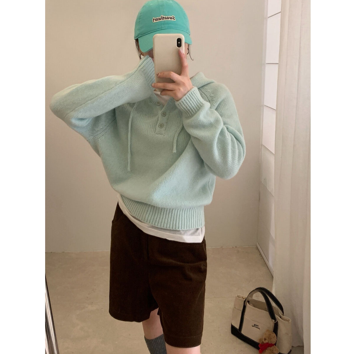 %全羊毛连帽毛衣女套头秋冬韩系休闲高级感针织上衣