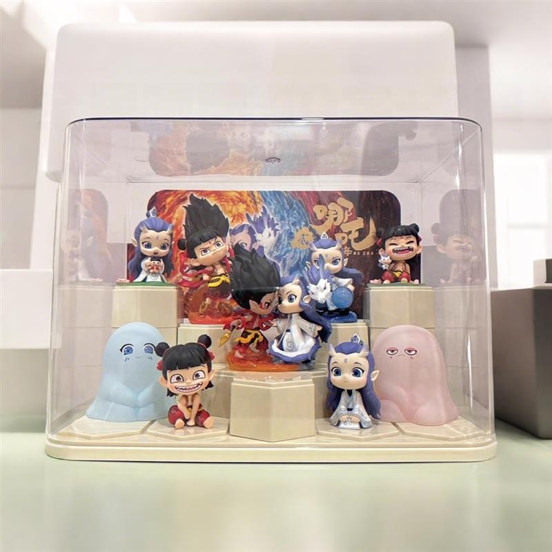 敖丙展示盒哪吒之魔童闹海盲盒手办乐高柜泡泡玛特娃娃透明架子