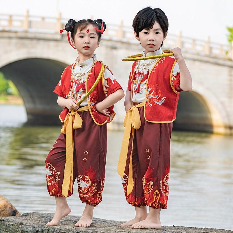 哪吒魔童同款cos服2025新款古装儿童汉服儿童哪吒衣服六一演出服