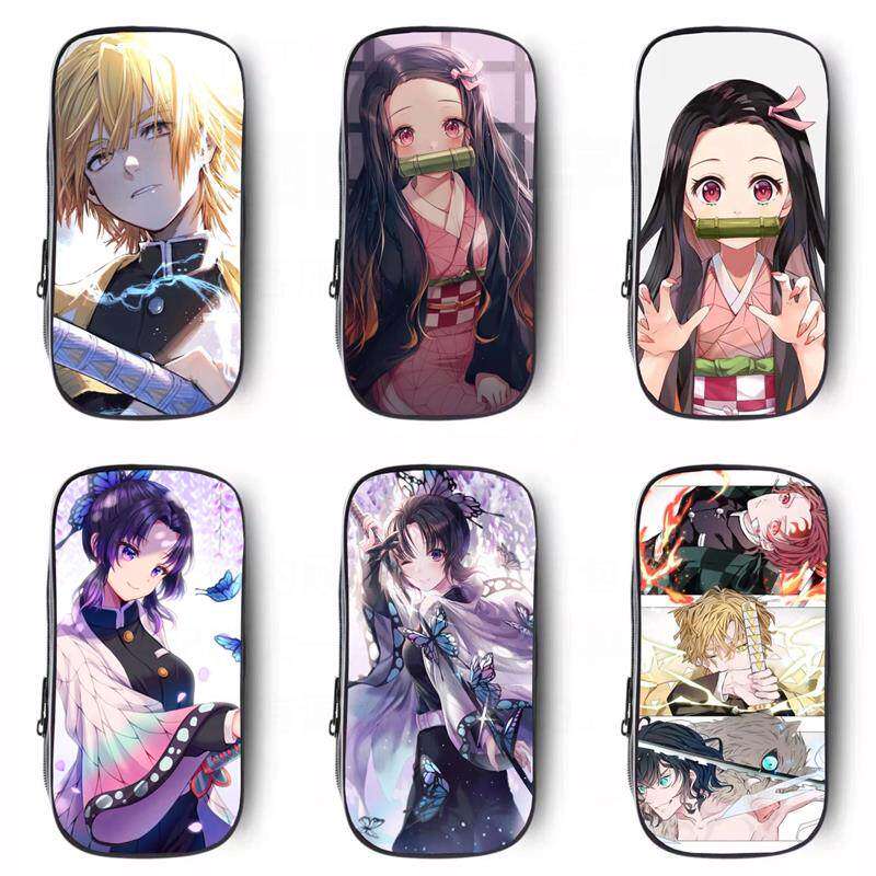 鬼灭之刃笔袋新款女生便携大容量中小学生多层动漫高颜值痛包联名