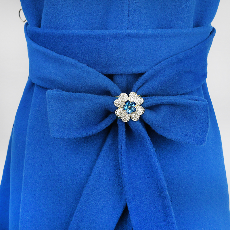 新款蓝色四叶草丝巾扣大衣扣