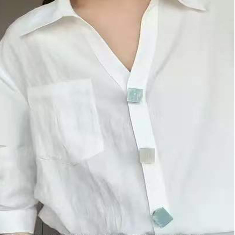 爆款简约蓝色方糖DIY服饰配件时尚衬衫纽扣乌龟壳袖扣装饰创意
