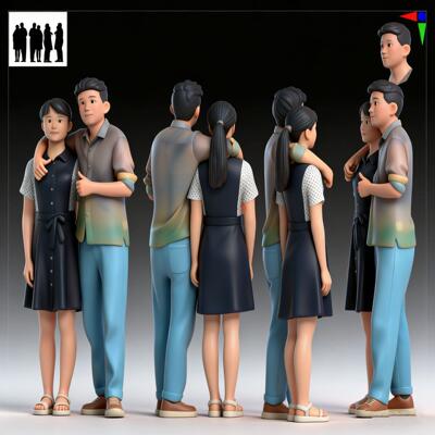105专人属双人偶D打盲印A半I真身情侣手创意盒模型礼品