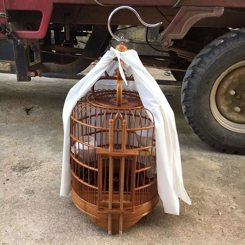 28直径画眉母鸟笼广西底老竹制作清漆全套八哥笼媒笼广笼