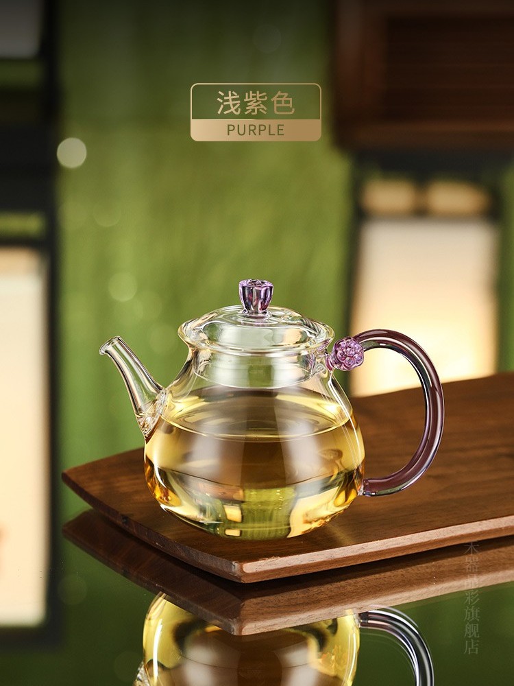 禾器清莲壶玻璃泡茶壶耐高温家用小号茶壶高档花茶绿茶泡茶器茶具
