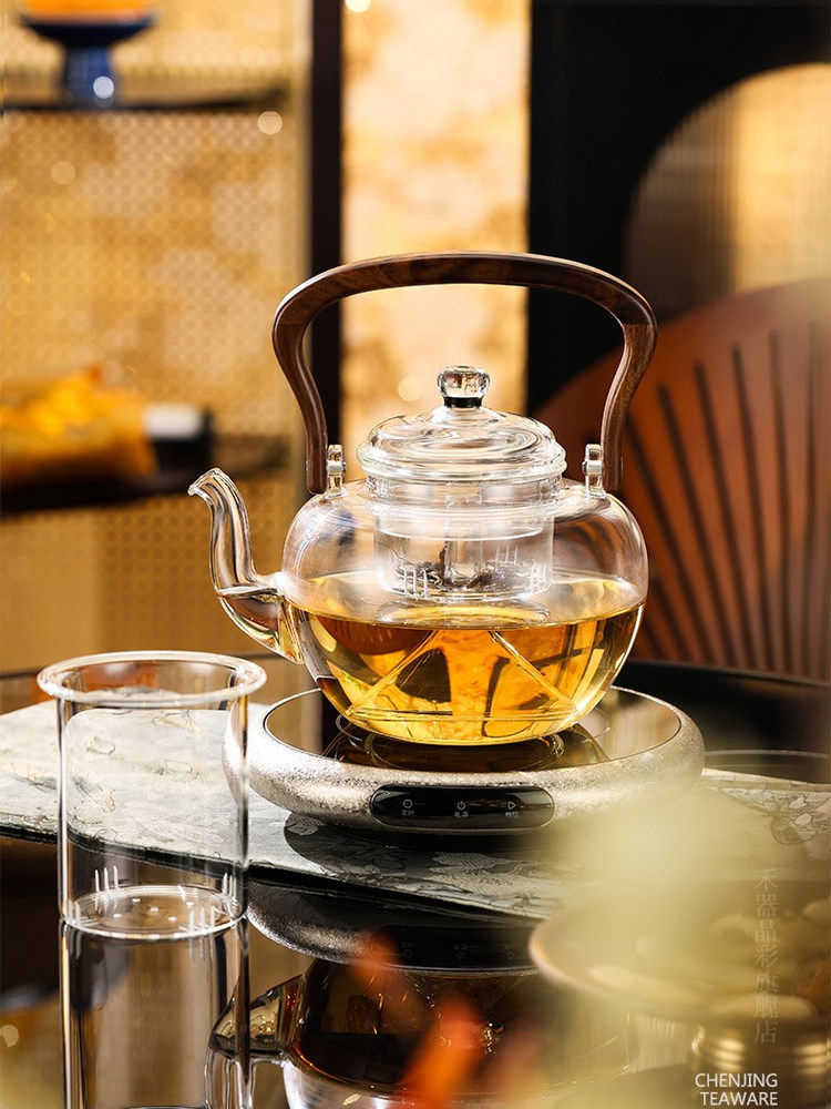 禾器辰璟壶2025玻璃烧水壶提梁煮茶器耐高温电陶炉泡茶煮茶壶高档
