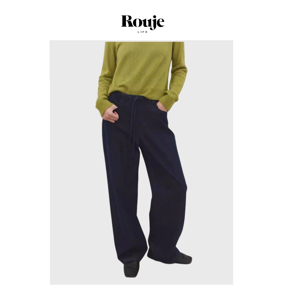 【现货】Rouje Life大秀款加厚抓绒棉羊毛牛仔 松紧腰直筒牛仔裤,女装/女士精品,大码裤装,淘宝优惠券,粉丝福利购,淘宝优惠卷