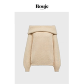 甜美一字肩性感针织露肩粗毛衣女 Life裴珠泫同款 现货 Rouje