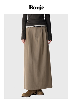 【现货】Rouje Life半身裙女秋冬季新款韩版高腰显瘦中长款A字裙