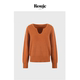 现货 Rouje Life慵懒风宽松多色毛衣女装 韩版 V领显瘦针织上衣