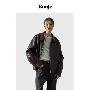 【现货】Rouje Life韩版皮衣外套女宽松设计师款小众夹克显瘦短款