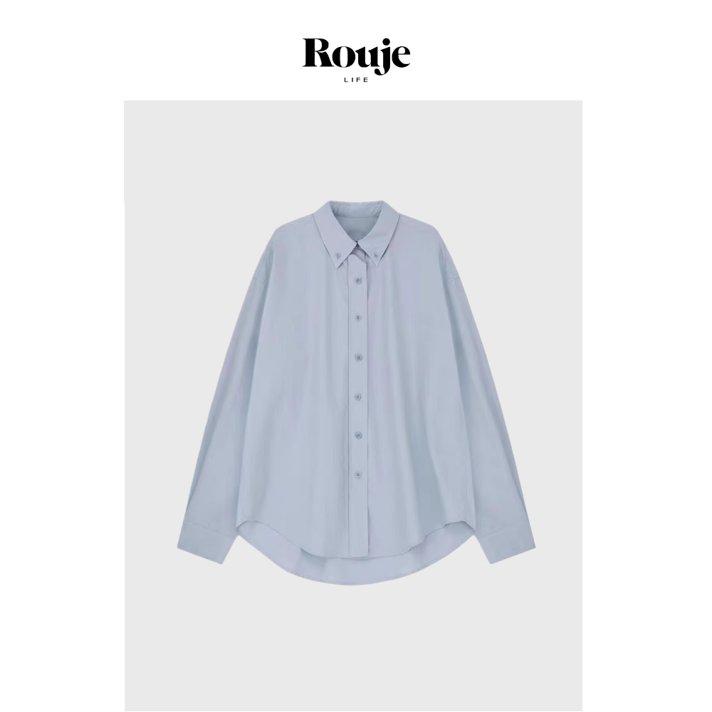 【现货】Rouje Life纯棉长袖衬衣女美娜家小众设计休闲宽松衬衫