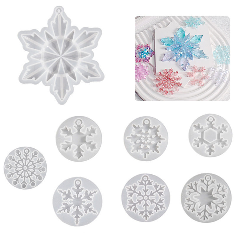 圣诞节雪花挂牌硅胶模具diy石膏