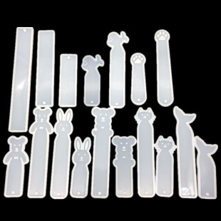 diy水晶滴胶小猫书签模具饰品滴胶尺子模具可爱uv胶镜面硅胶模具