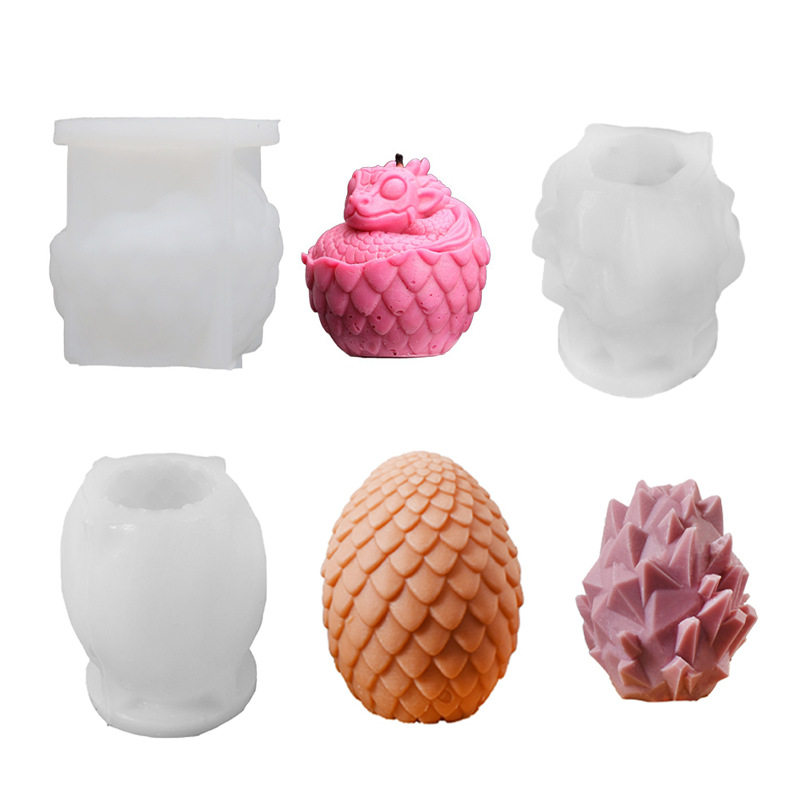水晶龙蛋蜡烛硅胶模具diy石膏水