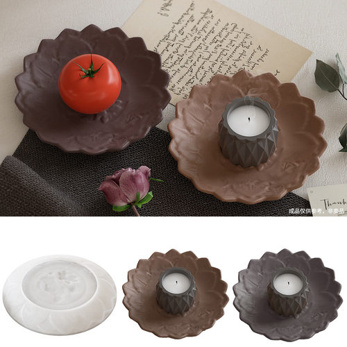莲花碟子托盘硅胶模具diy树脂浮