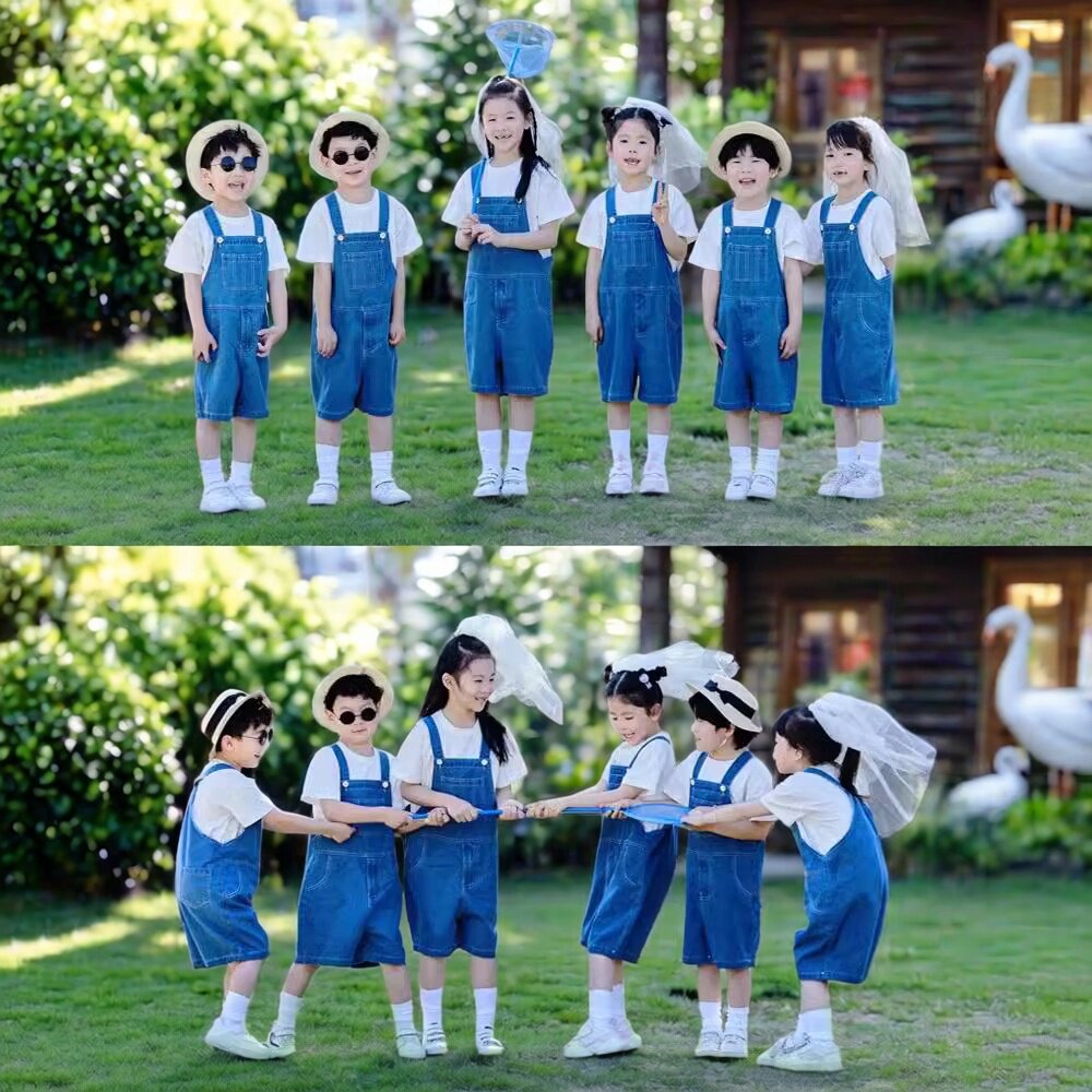 幼儿园毕业摄影班服纯棉套装