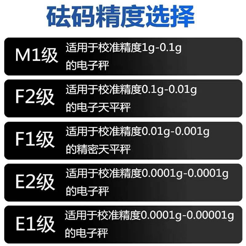 M1标准砝码校准套装1kg天平秤校称法码块不锈钢电子配重500g2公斤