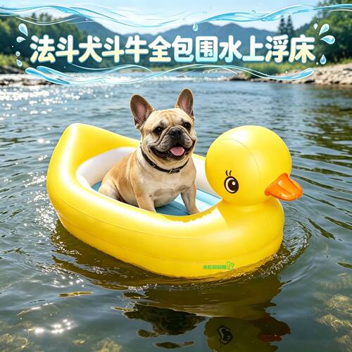 法斗犬狗浮排装备小大型犬全包围泳圈小狗狗狗水上浮床宠物夏季的