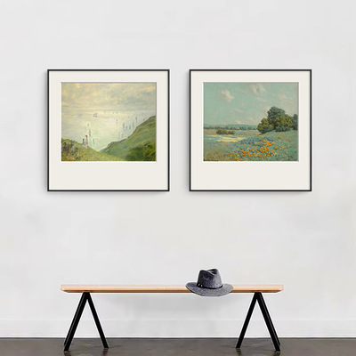 田野北欧原木风画小清新客厅装饰画文艺风景油画小众艺术餐厅挂画