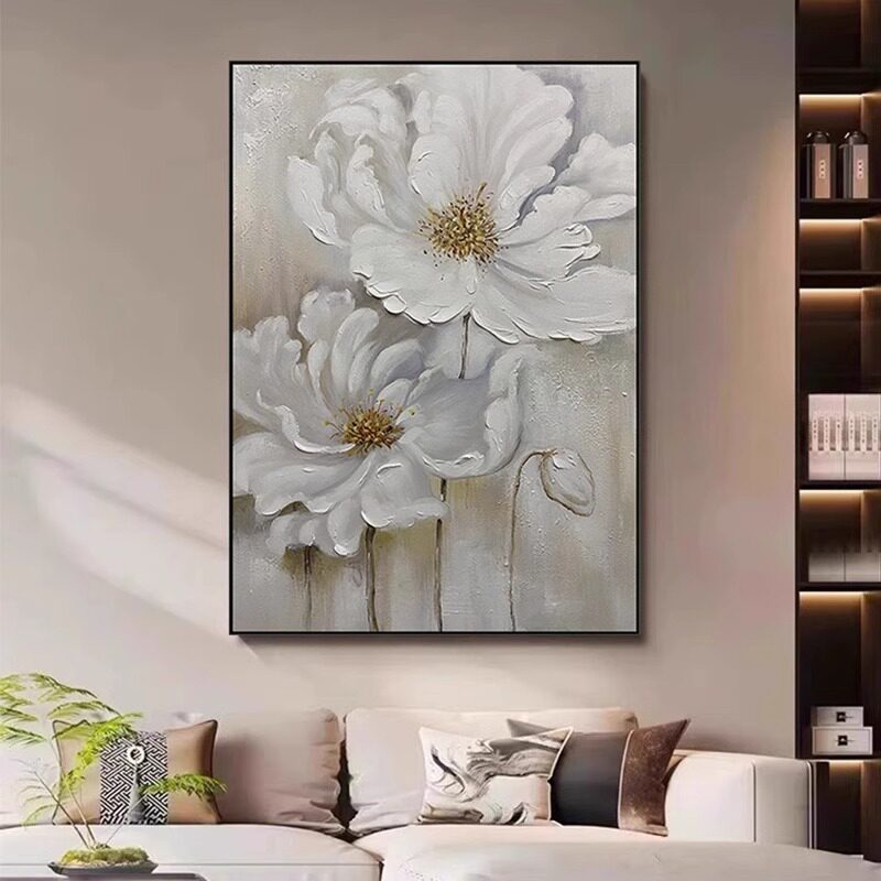 高级感奶油风走廊尽头挂画背景墙装饰画客厅餐厅现代简约玄关轻奢