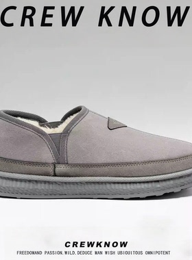 【法国CREW KNOW专柜】2025年冬季灰色短筒防滑雪地靴棉内里男士