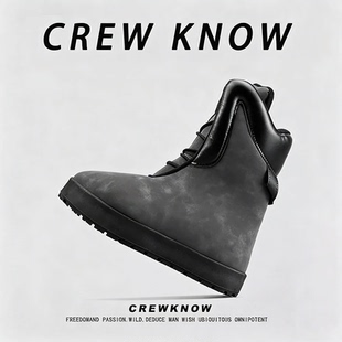 【法国CREW KNOW专柜】时尚潮流户外鞋防滑雪地靴男款休闲鞋高帮