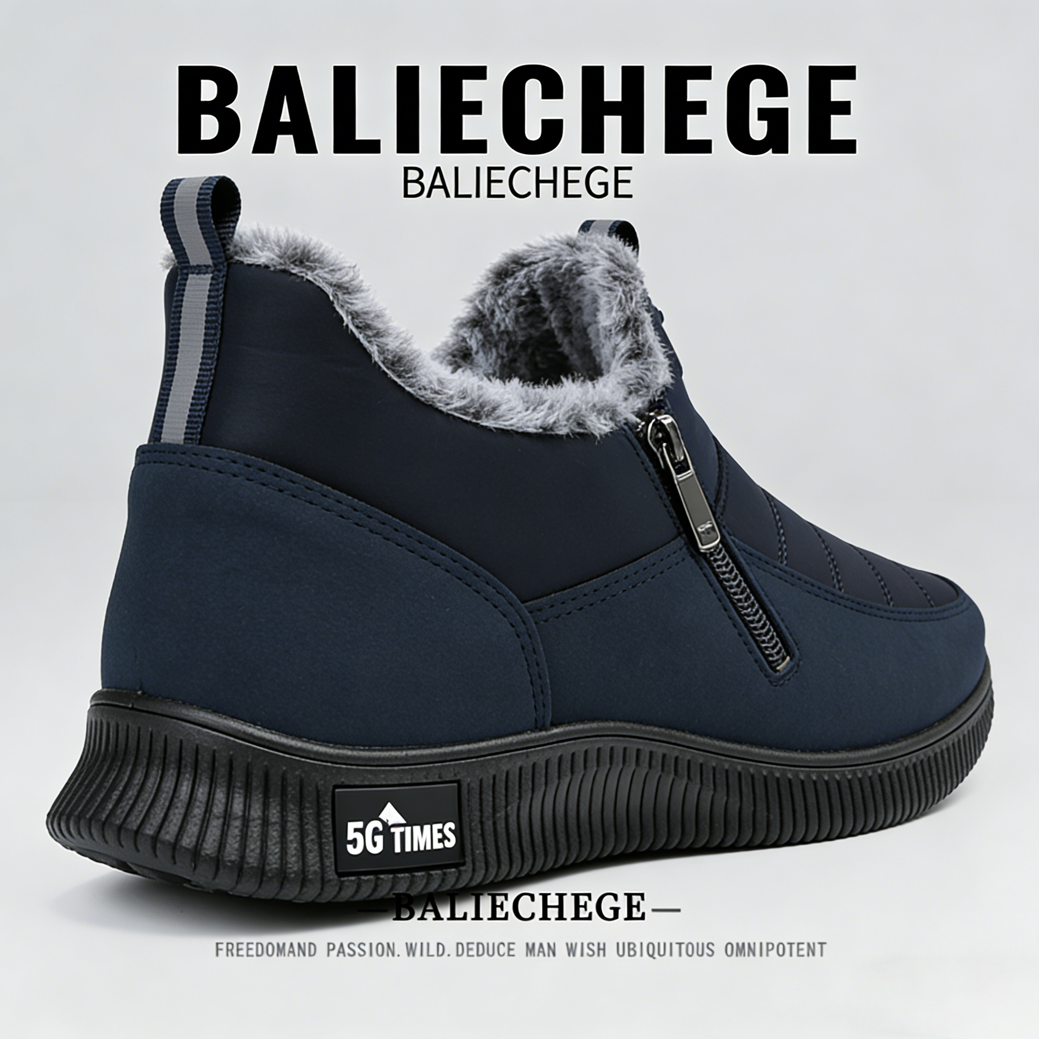 【法国BALIECHEGE专柜】雪地靴防寒冬季男靴保暖加厚短筒棉内里