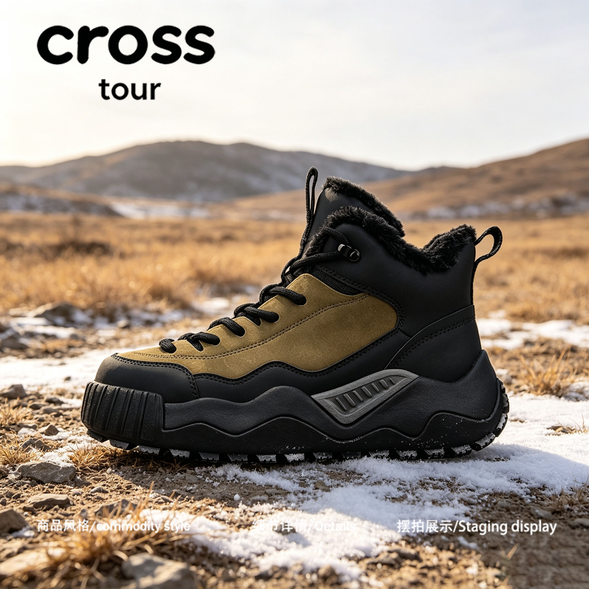 【靴型挺括】Cross tour个性街头雪地靴短筒冬季潮搭时尚保暖棉鞋