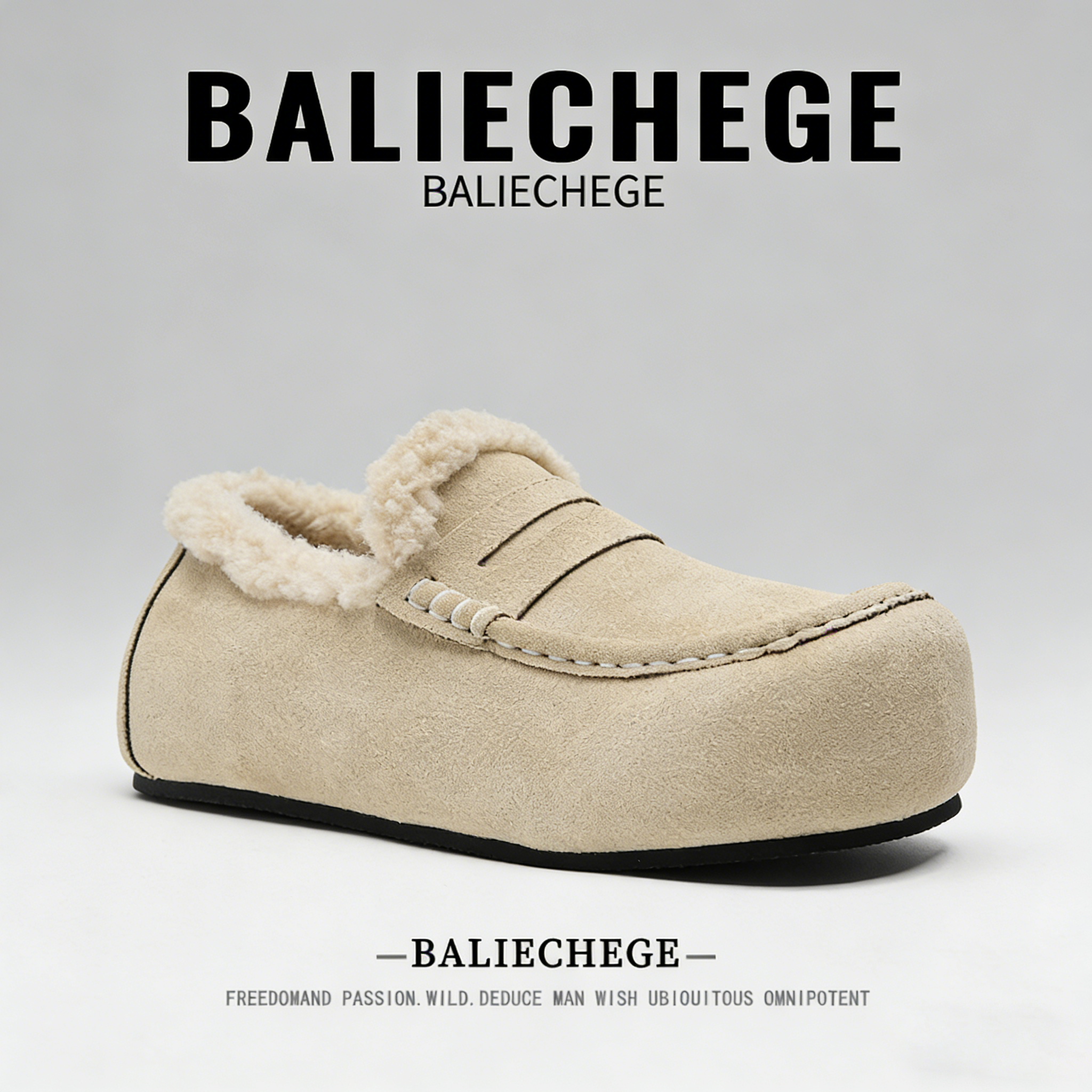 【法国BALIECHEGE专柜】2025年冬季短筒雪地靴男款保暖鞋加绒休闲