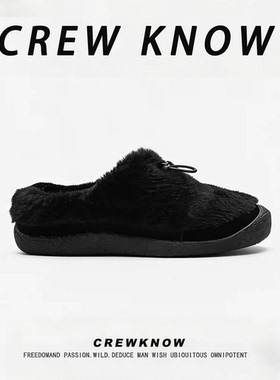 【法国CREW KNOW专柜】男鞋2025年冬季短筒防滑雪地靴黑色保暖