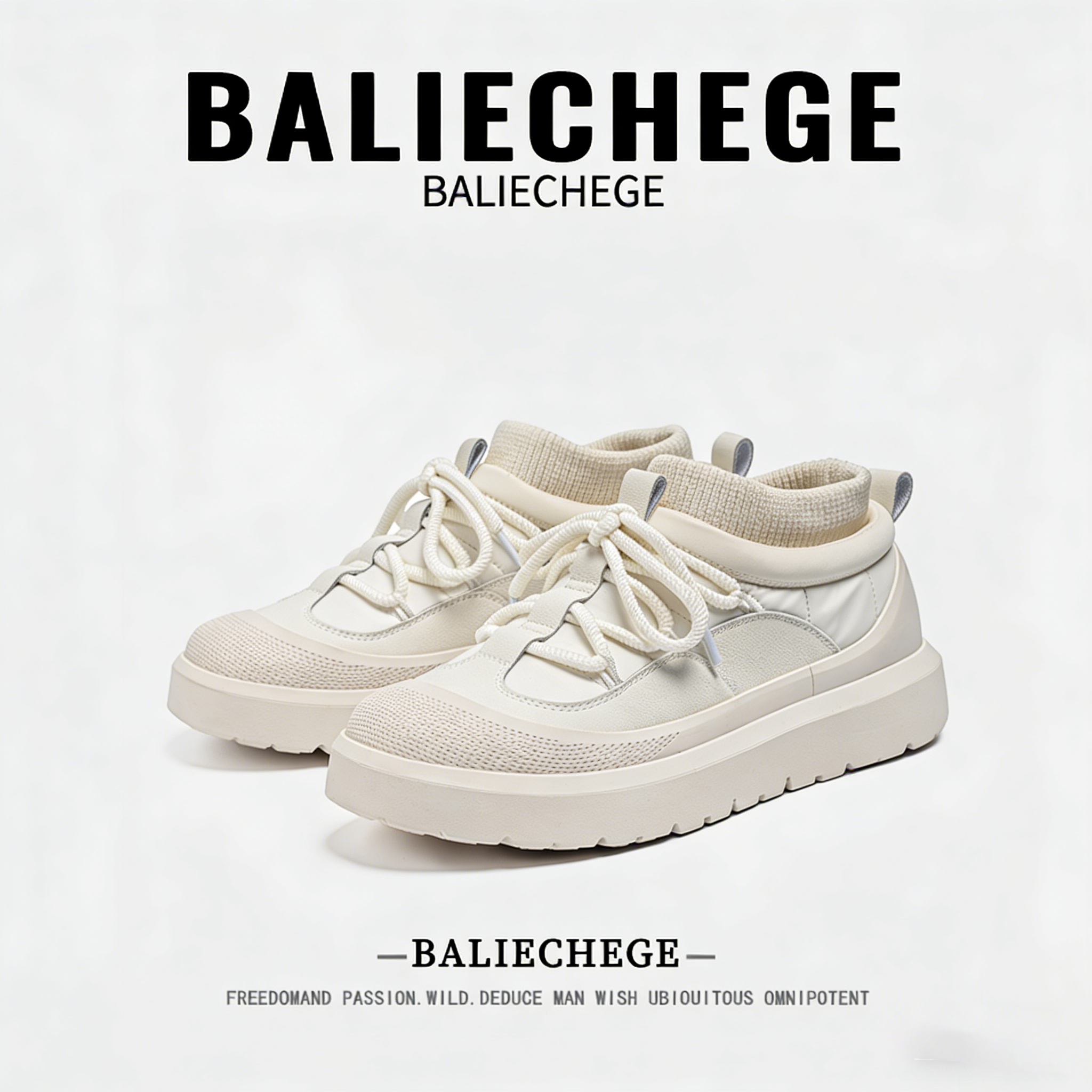 【法国BALIECHEGE专柜】男鞋高帮户外休闲雪地靴防滑运动鞋短靴