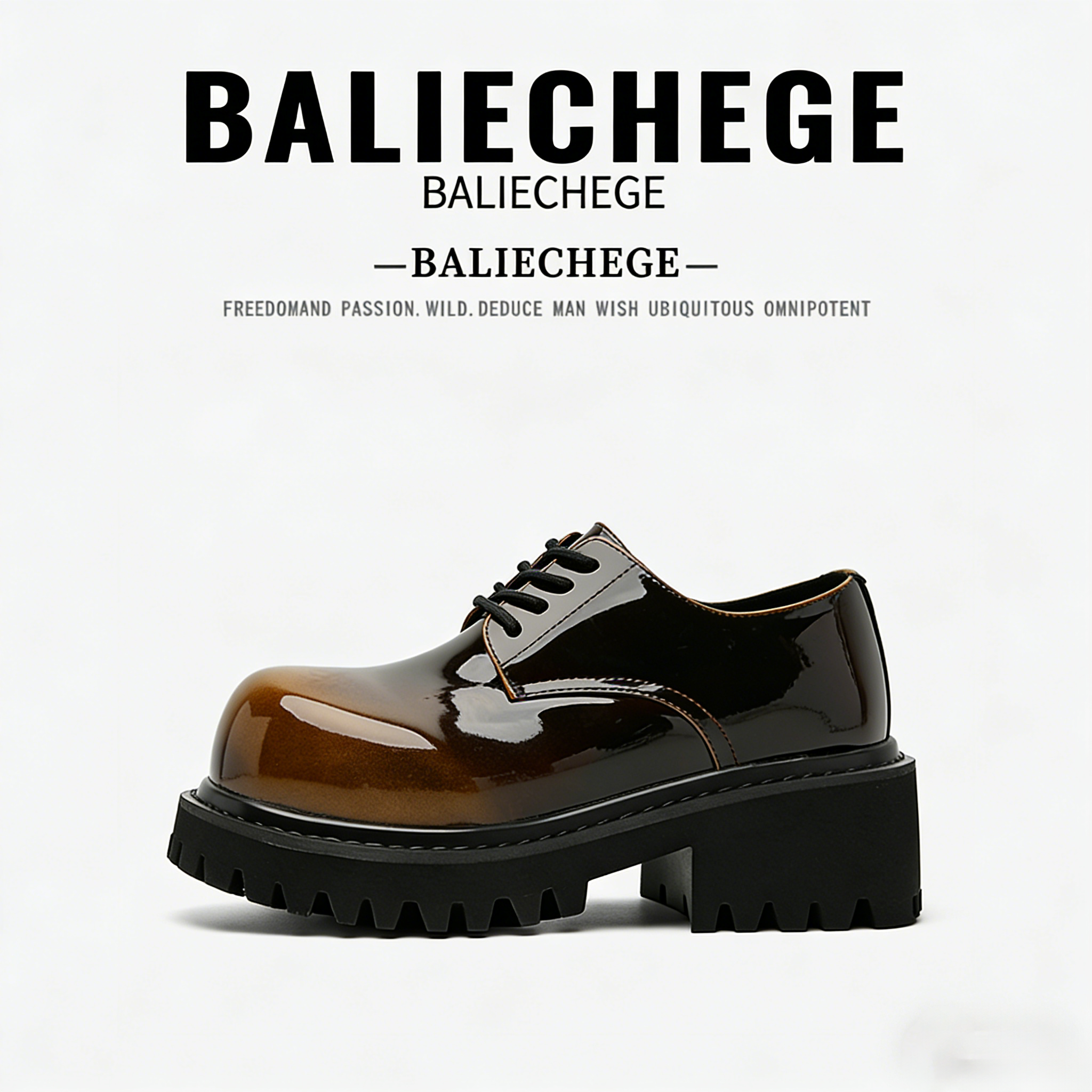 【法国BALIECHEGE专柜】英伦2025年秋季简约时尚潮流休闲皮鞋纯色