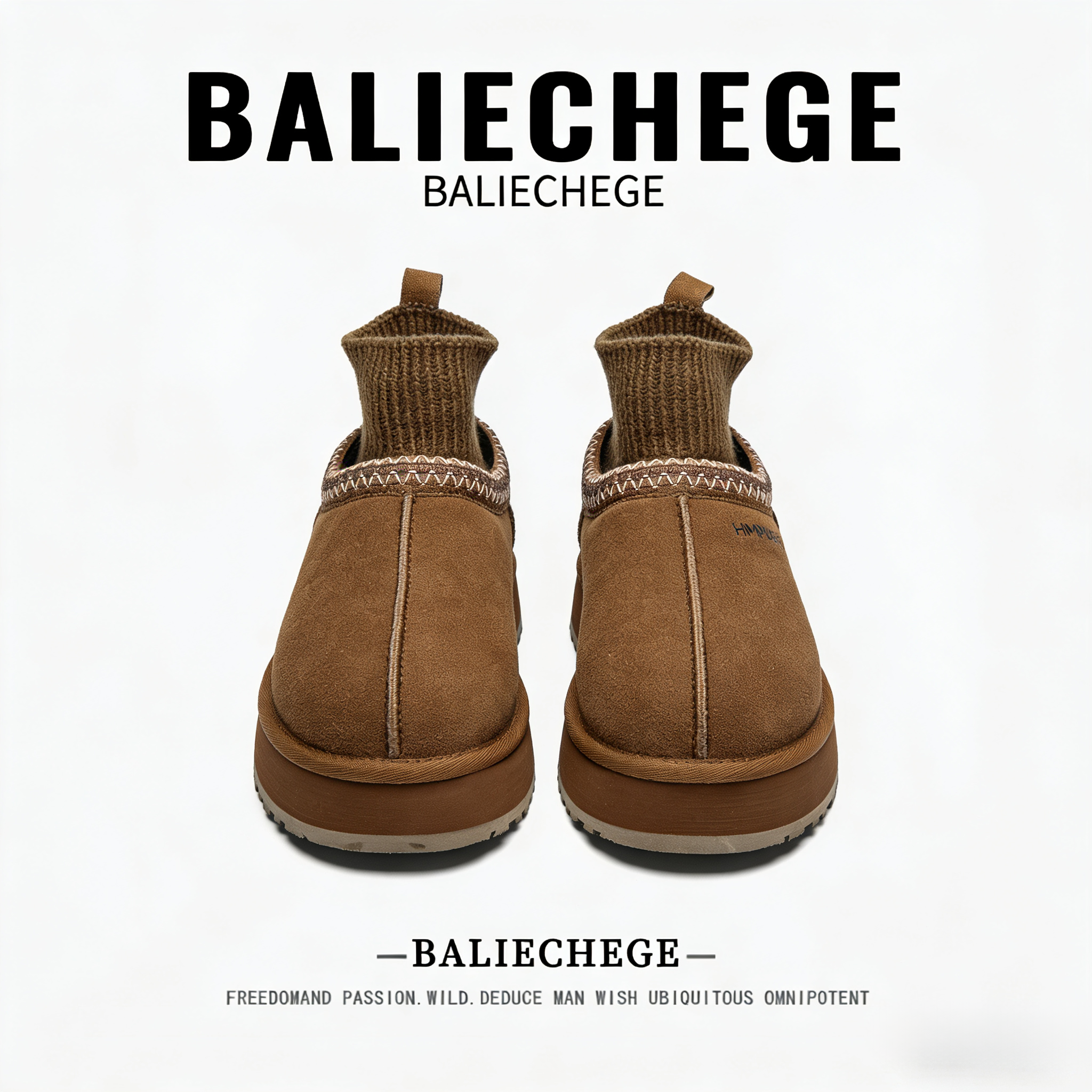 【法国BALIECHEGE专柜】时尚潮流户外休闲雪地靴保暖防寒棕色男款