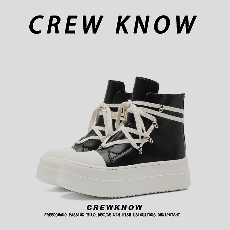 【法国CREW KNOW男鞋】英伦风短筒系带牛仔布2026年春季马丁靴男,流行男鞋,马丁靴,淘宝优惠券,粉丝福利购,淘宝优惠卷