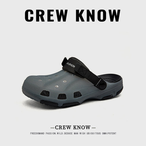 CREW KNOW时尚男鞋~2026夏季新款果冻包头拖男户外涉水洞洞鞋