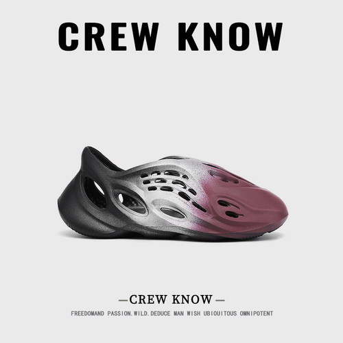 CREW KNOW时尚男鞋~2026年夏季新款男士洞洞鞋渐变沙滩鞋