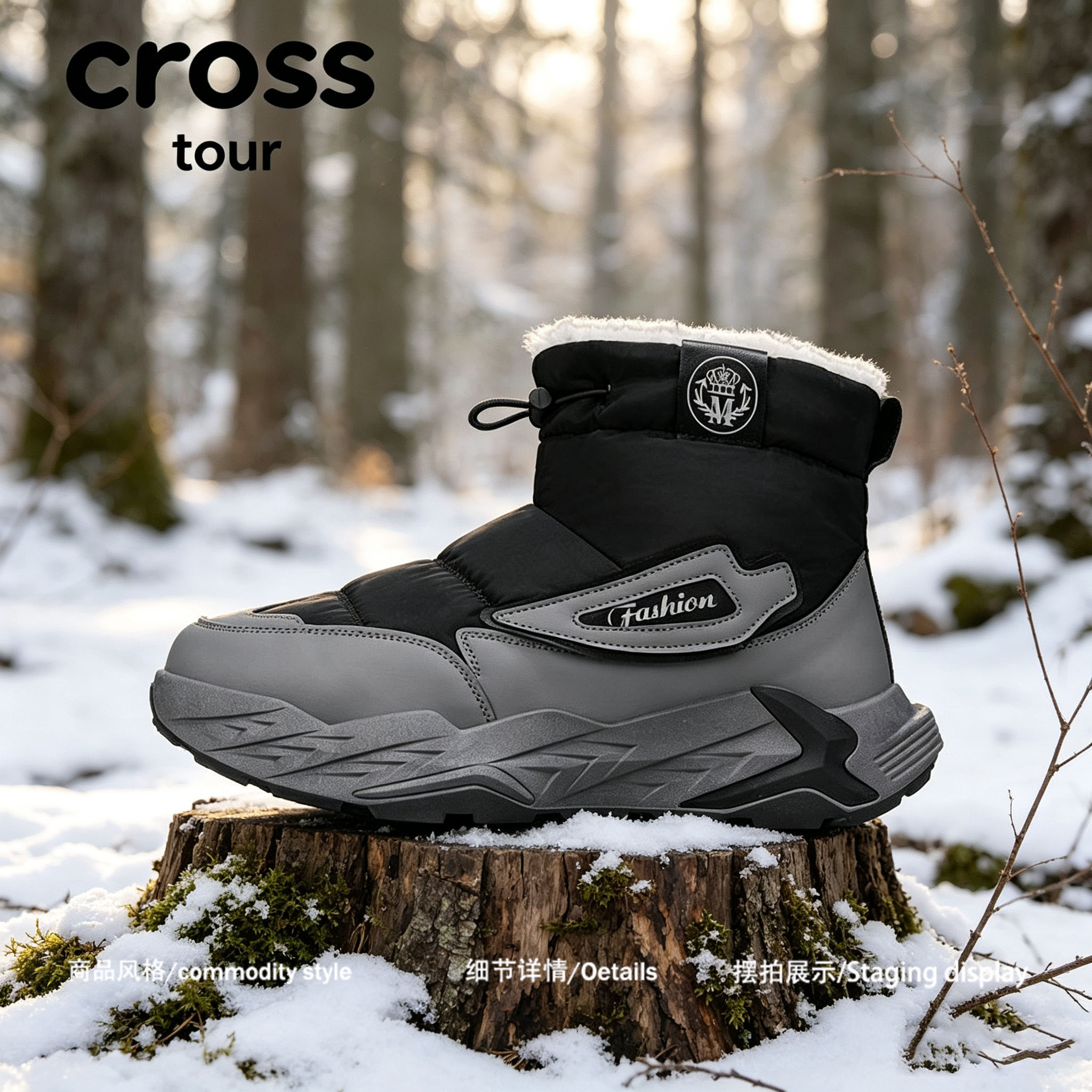 【利落筒型】Cross tour户外加厚雪地靴高筒冬季低温环境防寒棉鞋