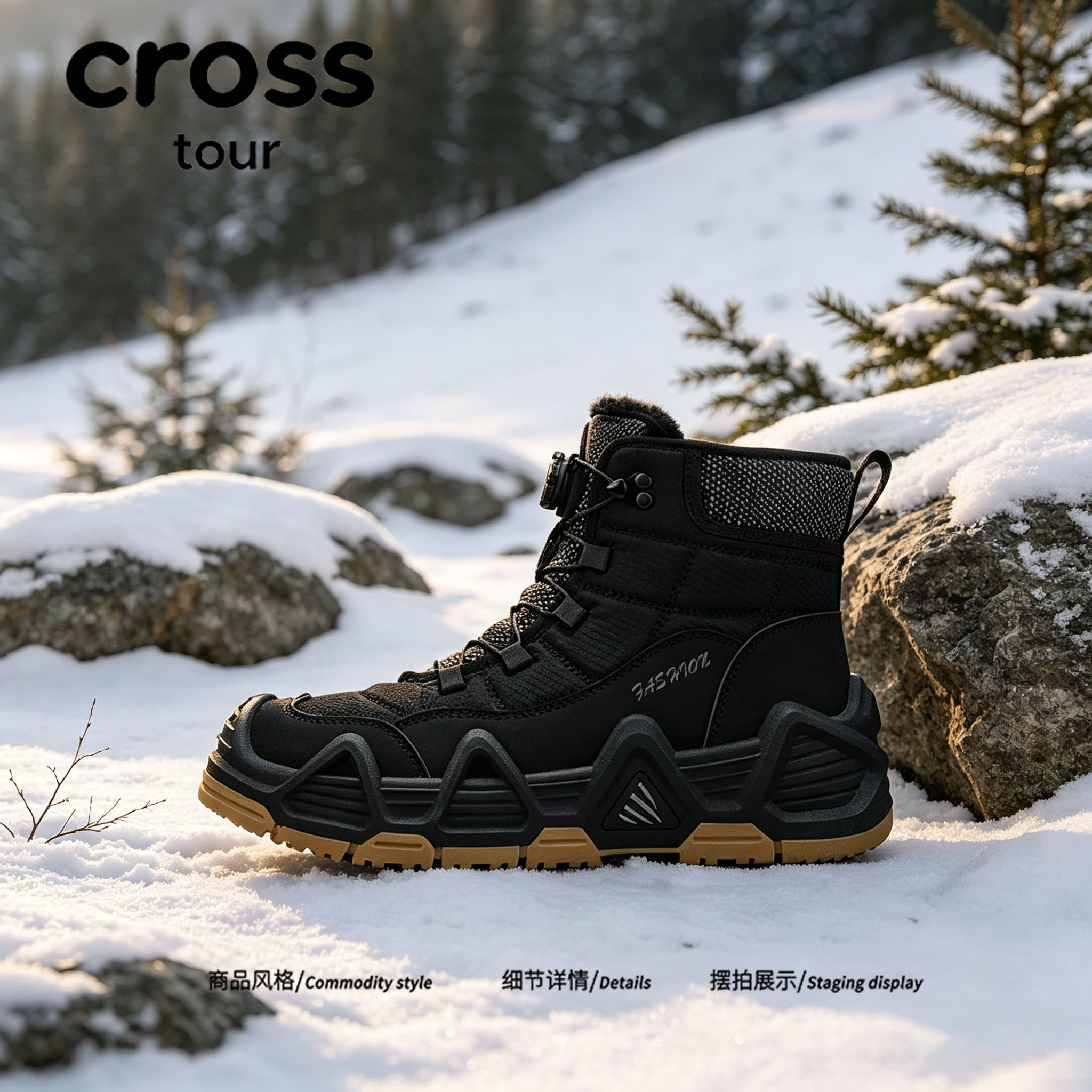 【复古冬靴】Cross tour工装风雪地靴中筒冬季户外抗寒保暖棉靴