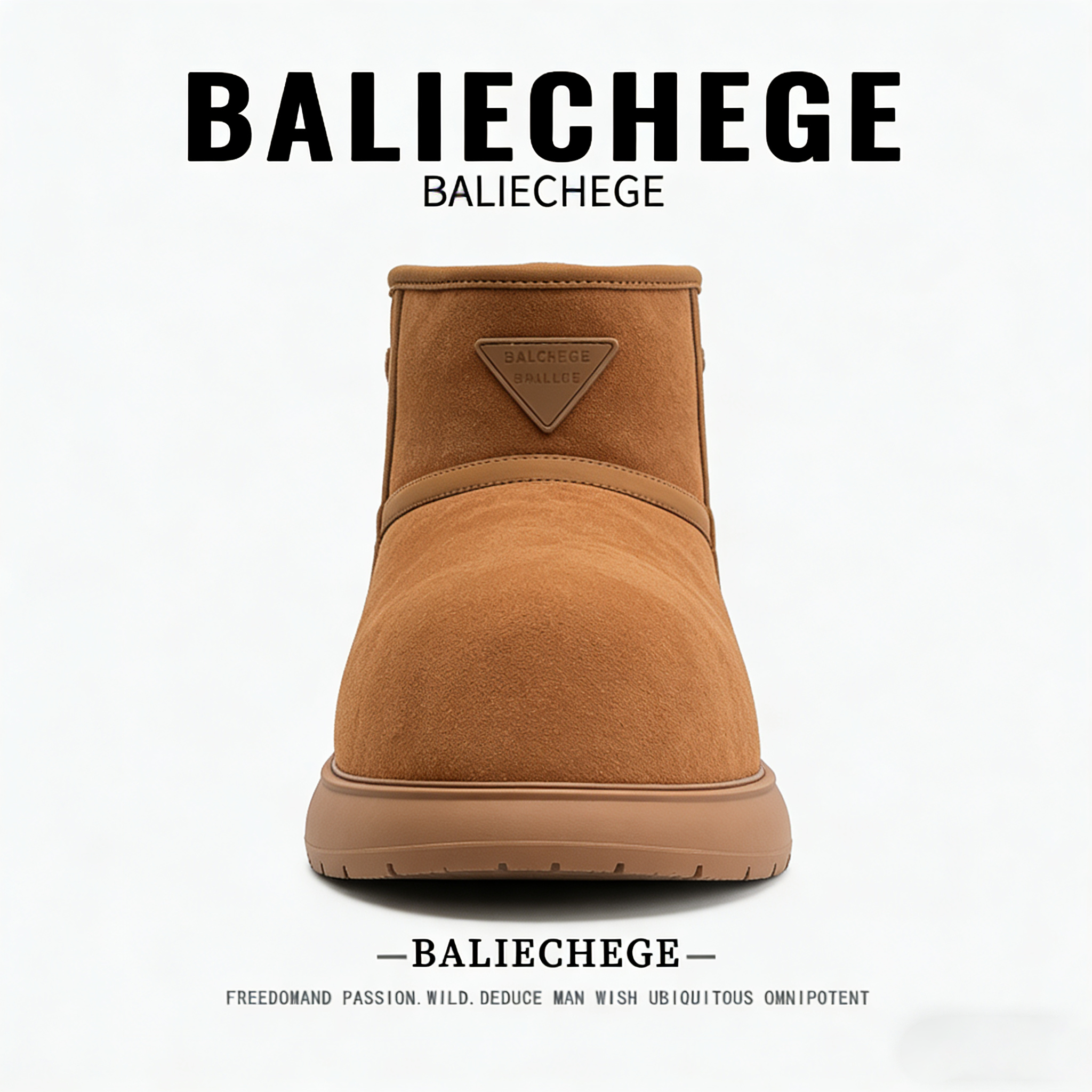 【法国BALIECHEGE专柜】棉靴休闲风高帮雪地靴男轻便棕色保暖鞋