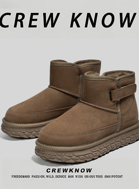【法国CREW KNOW专柜】时尚潮流雪地棉鞋户外鞋防滑雪地靴山茶色