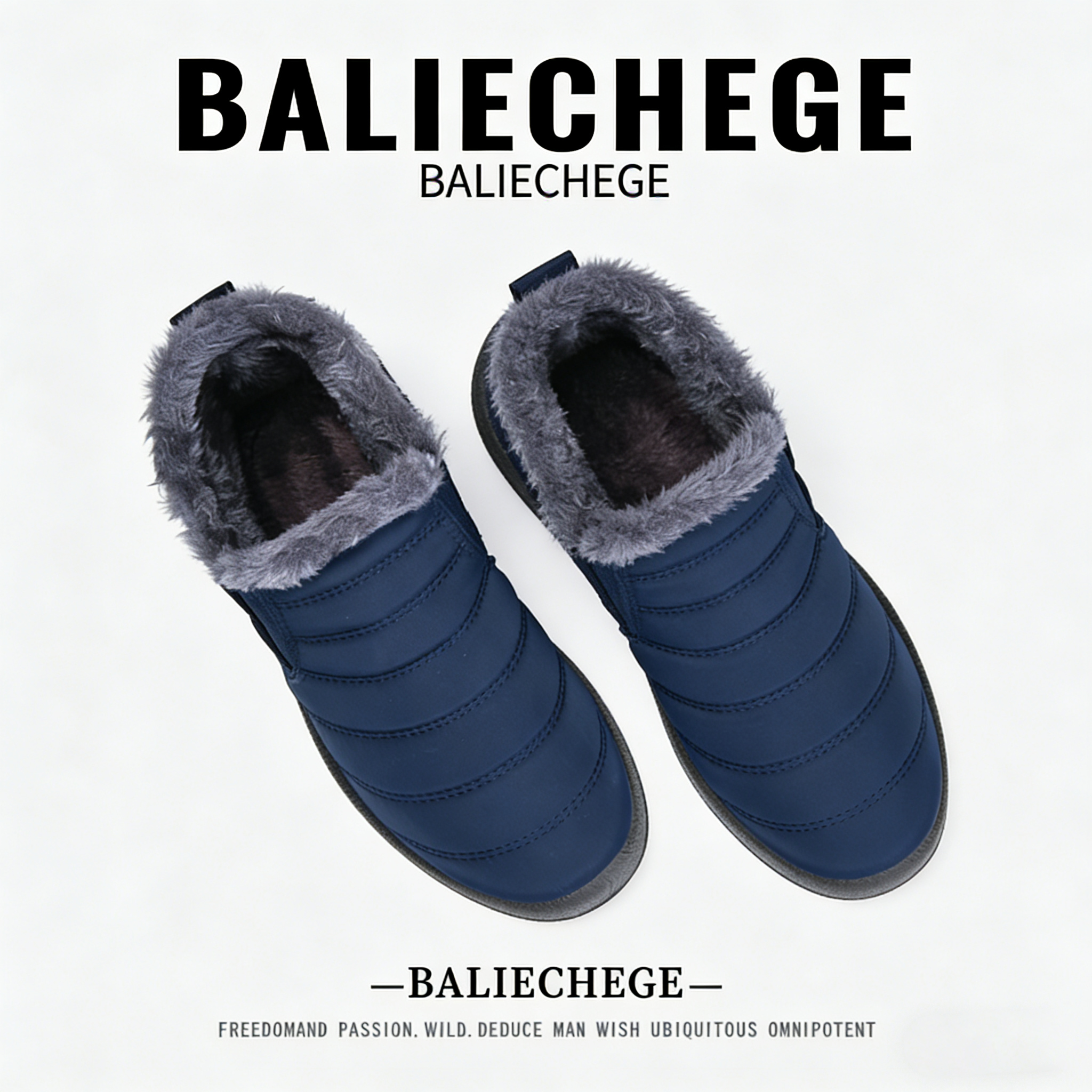 【法国BALIECHEGE专柜】休闲低跟短筒雪地靴防寒冬季一脚蹬保暖