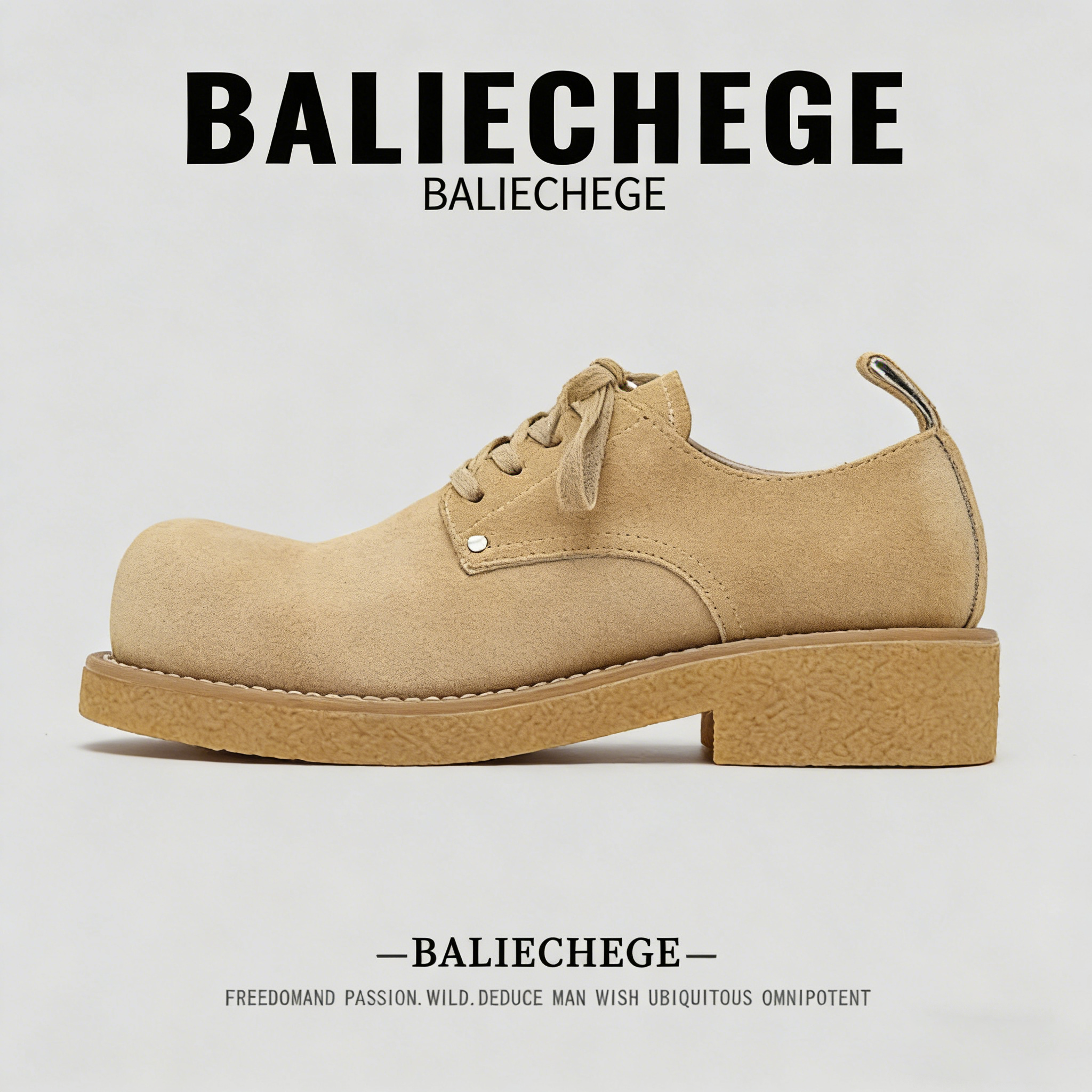 【法国BALIECHEGE专柜】男鞋2025年秋季低帮系带皮革休闲皮鞋青年